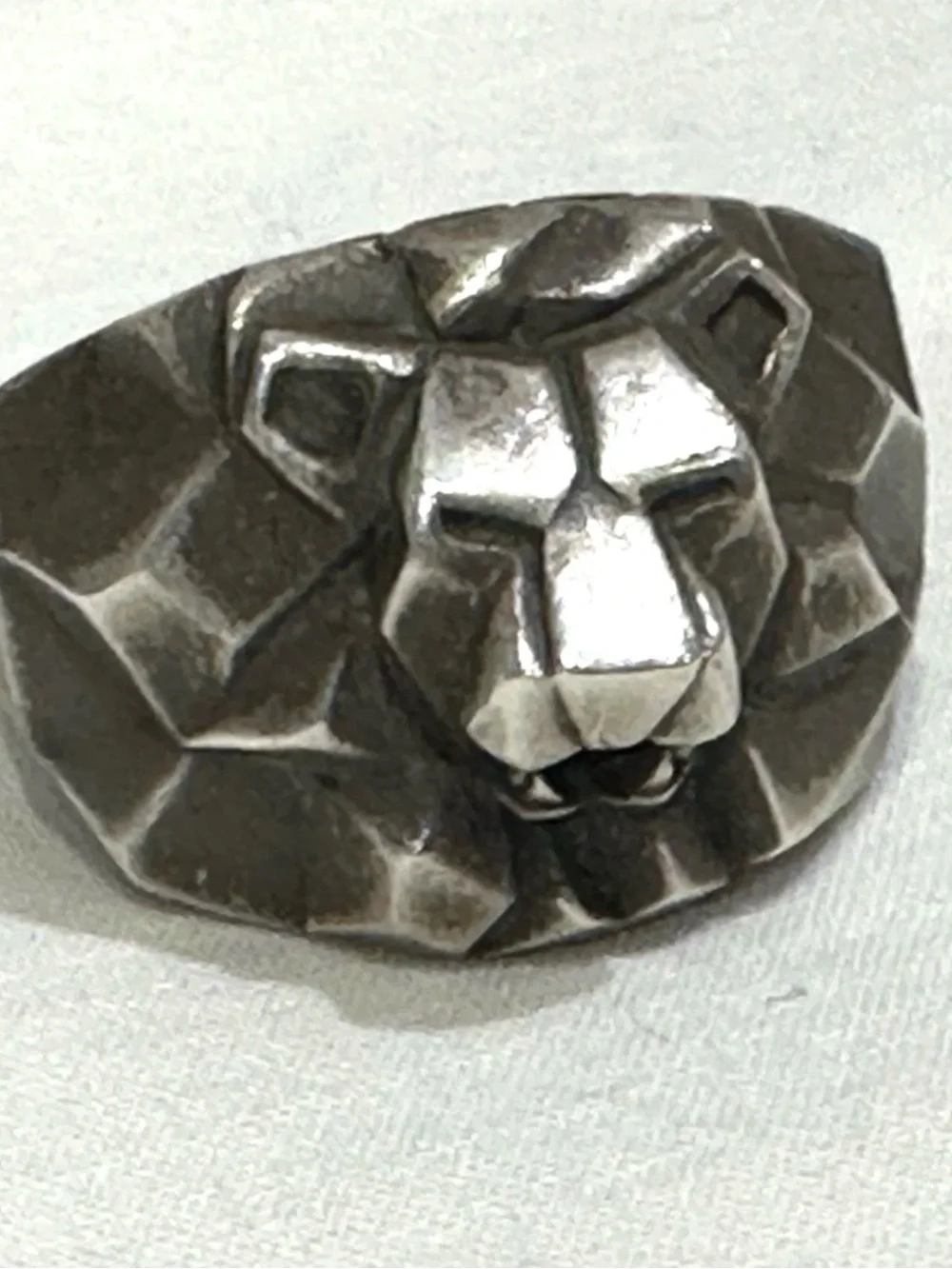 John Hardy Silver Men's Lion Head Ring - Size 10